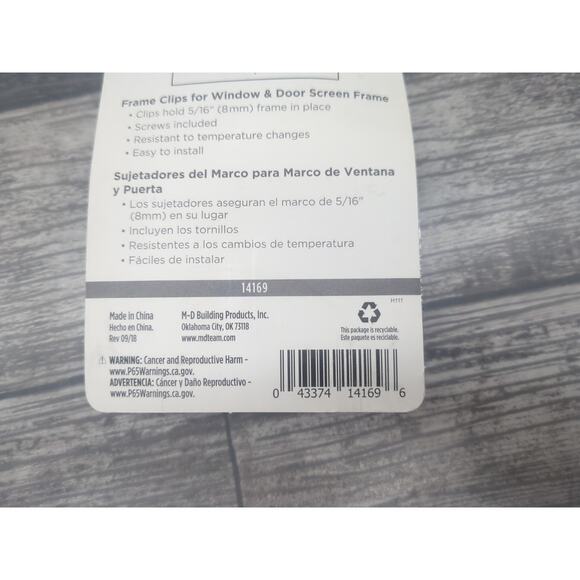 Window Screen Secure Screw Frame Clips 5/16 inch 8 Pieces M-D BuildinG {Q} - Picture 3 of 6